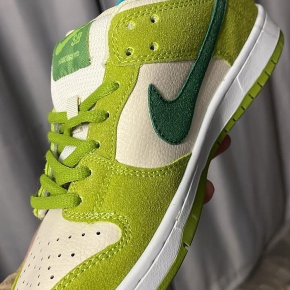 Kids Green and White Sneakers - Picture 2 of 4